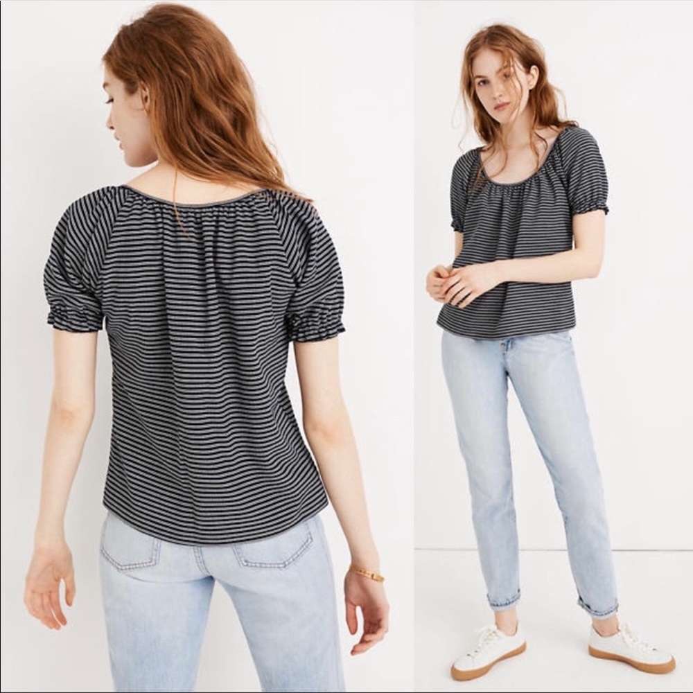 Texture & Thread Peasant Top in Stripe (NWT!)